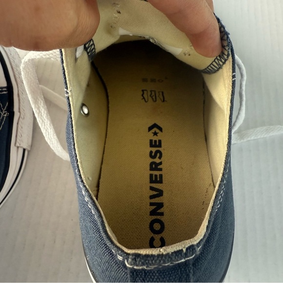 Converse Navy Canvas Sneakers with White Accents Size M8 W10 - Picture 10 of 12